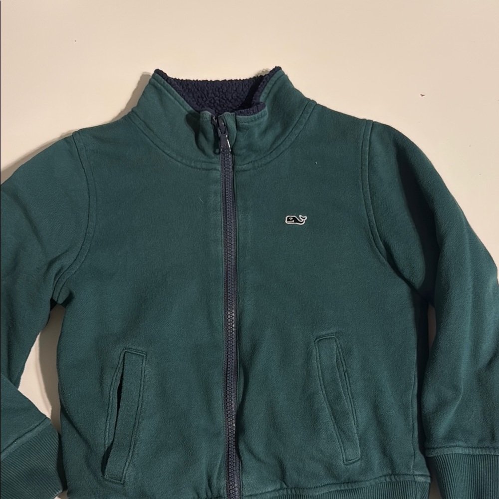 Vineyard Vines Green Sweatshirt Classic Zip-Up for kids, size 5 - Picture 5 of 9
